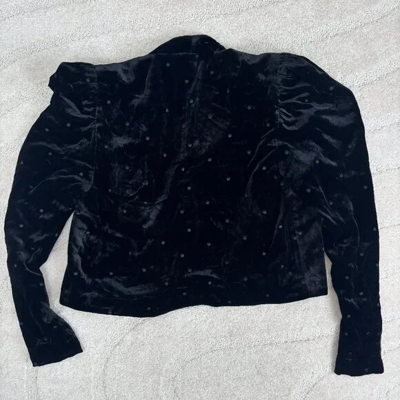 Ulla Johnson Black Velvet Polka Dot Blazer - Picture 4 of 4